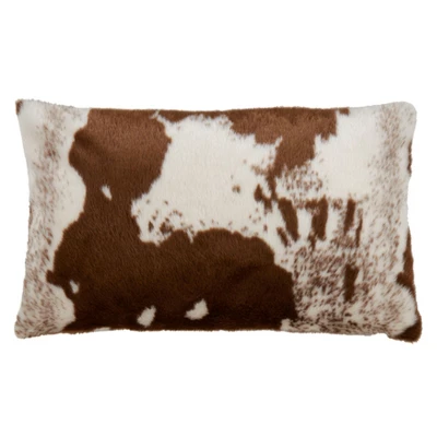 Saro Lifestyle Faux Fur Cow Hide Decorative Pillow Cover 1 Saro Lifestyle Faux Fur Cow Hide Decorative Pillow Cover