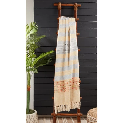 Saro Lifestyle Striped Throw With Fringed Edges 3 Saro Lifestyle Striped Throw With Fringed Edges - Image 3