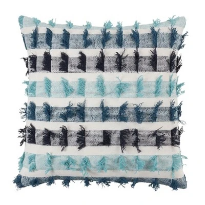 Saro Lifestyle Striped Fringe Decorative Pillow Cover 3 Saro Lifestyle Striped Fringe Decorative Pillow Cover - Image 3