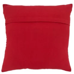 Saro Lifestyle Santa Belt Decorative Pillow Cover, Red, 18"