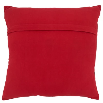 Saro Lifestyle Santa Belt Decorative Pillow Cover, Red, 18" 1 Saro Lifestyle Santa Belt Decorative Pillow Cover, Red, 18"