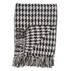 50"x60" Houndstooth Throw Blanket Black - Saro Lifestyle: Cotton Weave, Modern Decor, Machine Washable