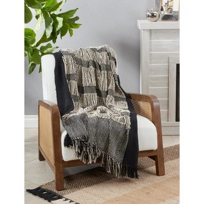 Saro Lifestyle Striped Design Cotton Throw Blanket 3 Saro Lifestyle Striped Design Cotton Throw Blanket - Image 3