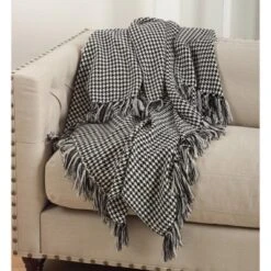 Black Houndstooth Throw (50"X60") 3 Black Houndstooth Throw (50"X60") -Winter Glow Store GUEST e20a84f5 e5cd 4599 aaa3 5ef08f4bbe66