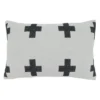 Saro Lifestyle Reversible Plus Sign Decorative Pillow Cover, Black/White, 16"x23"