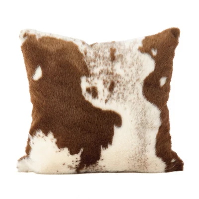Saro Lifestyle Faux Fur Cow Hide Decorative Pillow Cover 6 Saro Lifestyle Faux Fur Cow Hide Decorative Pillow Cover - Image 6