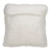 18"x18" Poly Filled Sequin & Faux Shearling Square Throw Pillow Silver - Saro Lifestyle: Modern Indoor Decor, Zipper Closure