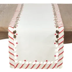 Saro Lifestyle Candy Cane Stripe Border Christmas Holiday Table Runner 9 Saro Lifestyle Candy Cane Stripe Border Christmas Holiday Table Runner -Winter Glow Store GUEST e40a387b 7070 4f40 9171 ef23d0526a05