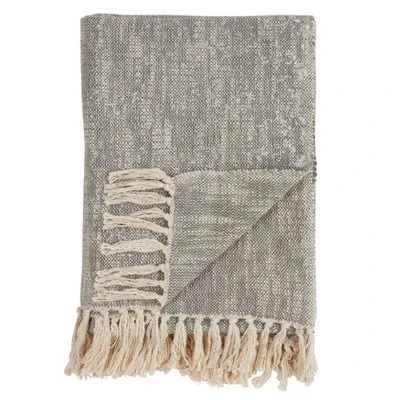 50"x60" Foil Print Throw Blanket With Tassels - Saro Lifestyle 1 50"x60" Foil Print Throw Blanket With Tassels - Saro Lifestyle