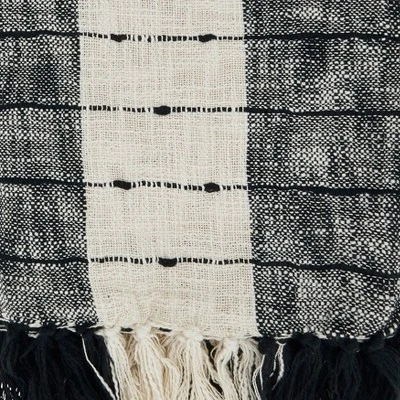 Saro Lifestyle Cotton Throw With Striped Design 2 Saro Lifestyle Cotton Throw With Striped Design - Image 2