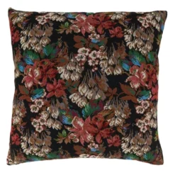 Saro Lifestyle Jacquard Flowers Throw Pillow With Poly Filling