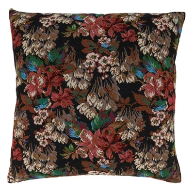 Saro Lifestyle Jacquard Flowers Throw Pillow With Poly Filling 1 Saro Lifestyle Jacquard Flowers Throw Pillow With Poly Filling