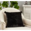 18"x18" Poly-Filled Faux Rabbit Fur Square Throw Pillow - Saro Lifestyle