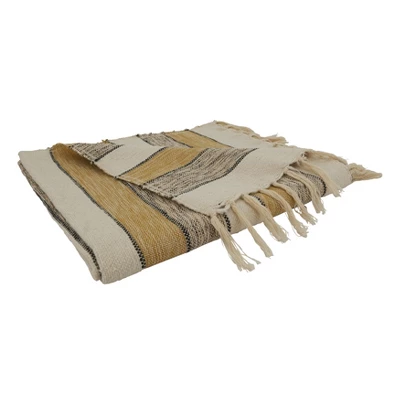Saro Lifestyle Saro Lifestyle Striped Throw, 50x60 Inches, Multicolored 2 Saro Lifestyle Saro Lifestyle Striped Throw, 50x60 Inches, Multicolored - Image 2