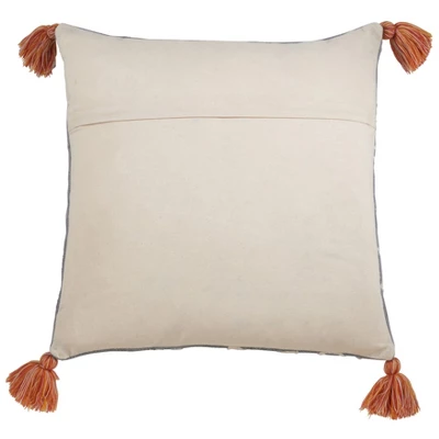 Saro Lifestyle Tasseled Doodle Decorative Pillow Cover, Duck Egg Blue, 22" 1 Saro Lifestyle Tasseled Doodle Decorative Pillow Cover, Duck Egg Blue, 22"