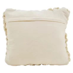 18"x18" Chunky Knit Square Throw Pillow Cream - Saro Lifestyle