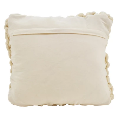 18"x18" Chunky Knit Square Throw Pillow Cream - Saro Lifestyle 1 18"x18" Chunky Knit Square Throw Pillow Cream - Saro Lifestyle