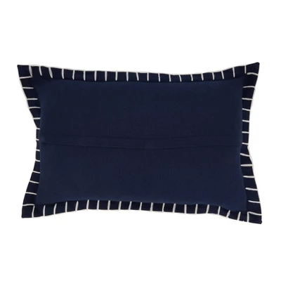 20"x20" Oversize Minimalist Chic Chunky Whip Stitch Poly Filled Square Throw Pillow Navy Blue - Saro Lifestyle 1 20"x20" Oversize Minimalist Chic Chunky Whip Stitch Poly Filled Square Throw Pillow Navy Blue - Saro Lifestyle