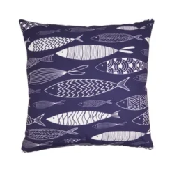 Saro Lifestyle Whimsical School Of Fish Outdoor Pillow With Poly Fill, 18"x18", Blue 7 Saro Lifestyle Whimsical School Of Fish Outdoor Pillow With Poly Fill, 18"x18", Blue -Winter Glow Store GUEST ea4fa13a 16b3 4141 beb7 244182770323