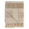 50"x60" Striped Throw Blanket With Tassels Tan - Saro Lifestyle