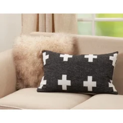 Saro Lifestyle Reversible Plus Sign Decorative Pillow Cover, Black/White, 16"x23" 5 Saro Lifestyle Reversible Plus Sign Decorative Pillow Cover, Black/White, 16"x23" -Winter Glow Store GUEST ec5760c7 2590 4b34 b707 51305958645f