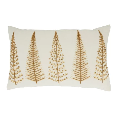 Saro Lifestyle Merry And Bright Beaded Christmas Trees Down Filled Throw Pillow 4 Saro Lifestyle Merry And Bright Beaded Christmas Trees Down Filled Throw Pillow - Image 4