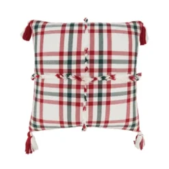 Saro Lifestyle Tasseled Plaid Outdoor Poly Filled Throw Pillow -Winter Glow Store GUEST ef08aa7e f764 48ad 99e3 fbbd9661084b
