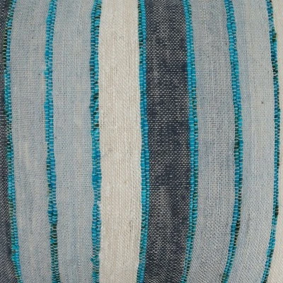 Saro Lifestyle Striped Down Filled Throw Pillow, Blue, 20" X 20" 2 Saro Lifestyle Striped Down Filled Throw Pillow, Blue, 20" X 20" - Image 2