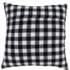 Saro Lifestyle Buffalo Plaid Holly Decorative Pillow Cover, Black/White, 18"