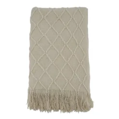 50"x60" Solid With Knitted Design Throw Blanket - Saro Lifestyle -Winter Glow Store GUEST f50305cc 4922 4d2c a03c 729c176e4583