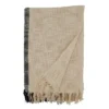 Saro Lifestyle Saro Lifestyle Cotton Throw Blanket With Striped Design, Natural, 50"x60"