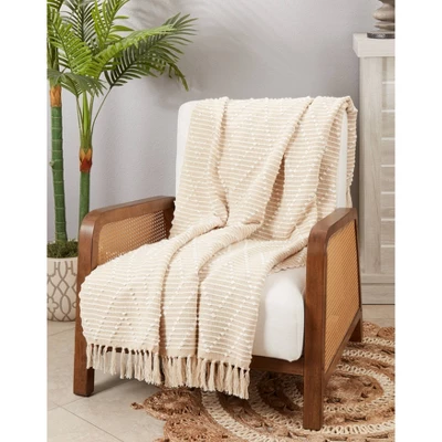 50"x60" Diamond Woven Throw Blanket With Tassel - Saro Lifestyle 3 50"x60" Diamond Woven Throw Blanket With Tassel - Saro Lifestyle - Image 3