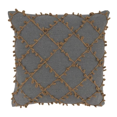 Saro Lifestyle Saro Lifestyle Cotton Pillow Cover With Dori Embroidered Design 2 Saro Lifestyle Saro Lifestyle Cotton Pillow Cover With Dori Embroidered Design - Image 2