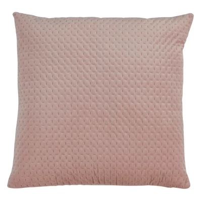 Saro Lifestyle Pinsonic Velvet Pillow With Polly Filling, Blush, 22" X 22" 1 Saro Lifestyle Pinsonic Velvet Pillow With Polly Filling, Blush, 22" X 22"