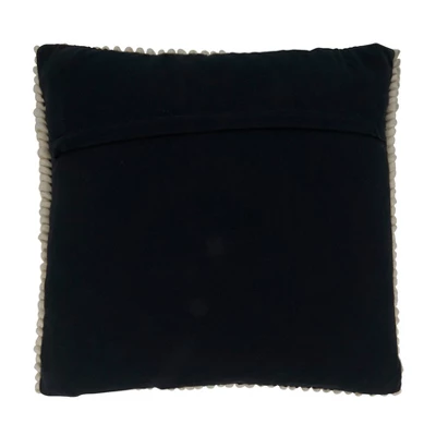 18"x18" Woven Poly-Filled Diamond Design Square Throw Pillow Black/White - Saro Lifestyle: Cotton & Wool, Indoor Decorative Cushion 1 18"x18" Woven Poly-Filled Diamond Design Square Throw Pillow Black/White - Saro Lifestyle: Cotton & Wool, Indoor Decorative Cushion