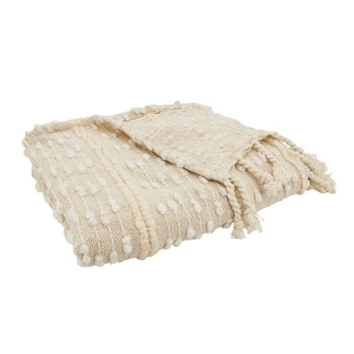 Striped Woven Fringe Throw Blanket - Saro Lifestyle 1 Striped Woven Fringe Throw Blanket - Saro Lifestyle