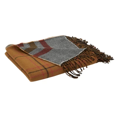 50"x60" Reversible Plaid Throw Blanket Rust - Saro Lifestyle 2 50"x60" Reversible Plaid Throw Blanket Rust - Saro Lifestyle - Image 2