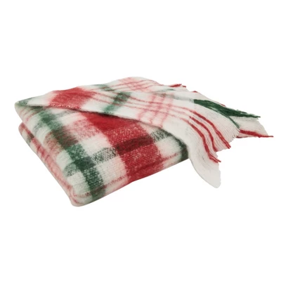 50"x60" Cozy Faux Mohair Plaid Throw Blanket Natural - Saro Lifestyle: Acrylic Soft Throw For Couch, Year Round Use 1 50"x60" Cozy Faux Mohair Plaid Throw Blanket Natural - Saro Lifestyle: Acrylic Soft Throw For Couch, Year Round Use