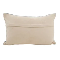 16"x24" Oversized Striped And Swirls Distressed Down Filled Lumbar Throw Pillow Blue - Saro Lifestyle