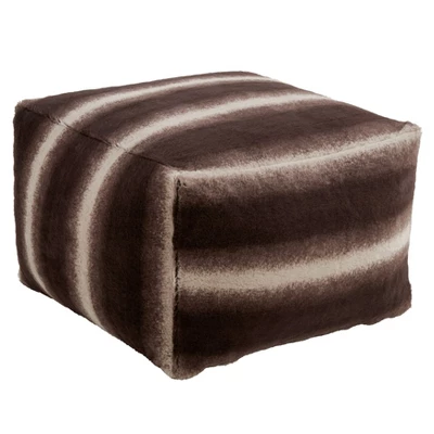 Saro Lifestyle Floor Pouf With Animal Print Faux Fur Design 4 Saro Lifestyle Floor Pouf With Animal Print Faux Fur Design - Image 4