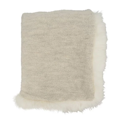 Saro Lifestyle Wildly Cozy Llama Fur Throw Blanket With Lamb Fur Border 3 Saro Lifestyle Wildly Cozy Llama Fur Throw Blanket With Lamb Fur Border - Image 3